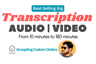 transcribe audio to text or do video transcription in 24 hrs