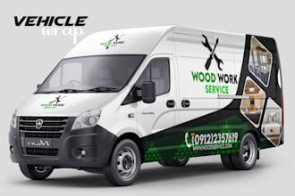 create amazing vehicle wrap design, van wrap design, car wrap , trailer wrap