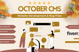 develop, fix october cms, winter cms based dynamic website