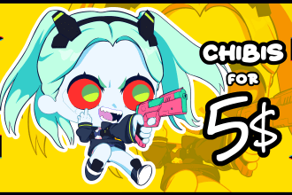 draw cute chibi art illustration for you