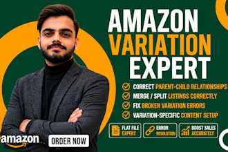 create amazon variation listing or fix parent child variation listing