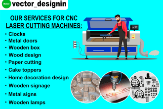 draw custom vector file for laser cutting dxf svg ai cdr pdf