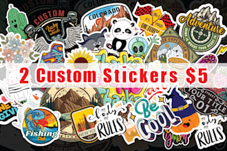 design custom sticker badge patch label logo or merchandise tshirt