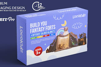 do packaging and product box design with 3d mockup