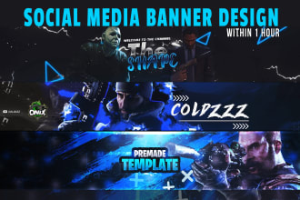 design mind blowing epic youtube banner or social media banner