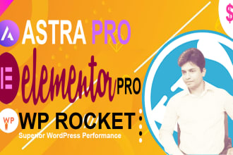 install astra pro, elementor pro,wp rocket, crocoblock  licence with auto update