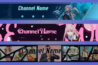 do attractive gaming or anime banner for youtube and twitch