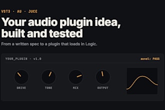build a custom vst3 or au audio plugin with juce