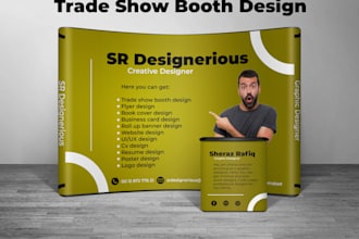 design eye catching printable backdrop, billboard, and 3d trade show banner