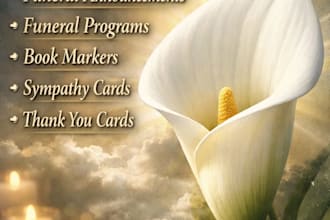 design funeral announcements, programs, and sympathy cards