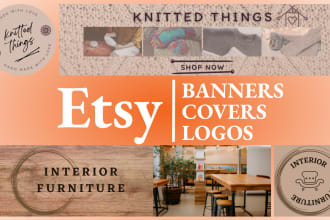 create etsy banner, cover, logo, and profile icon design