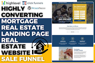 design mortgage landing page mortgage website loan website real estate funnel