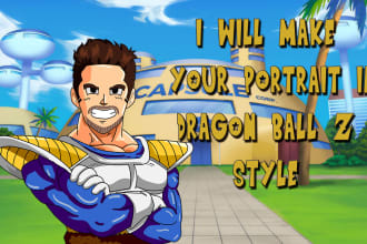draw you as a dragon ball z character in anime style
