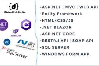develop an aspnet mvc, dotnet core or blazor web application