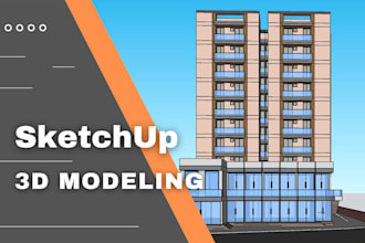 do architecture sketchup 3d models for interior and exterior