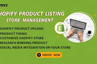 shopify product listing and store management