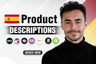 write high quality product descriptions in spanish