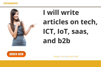 write articles on tech, ict, iot, saas, and b2b