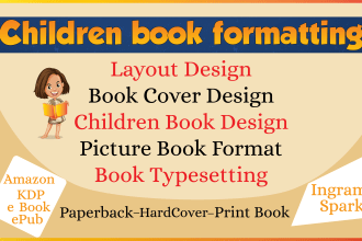 design book layout, children book, picturebook, bookcovers for KDP
