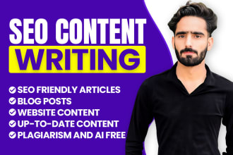 write SEO friendly content , optimized articles, and blog posts