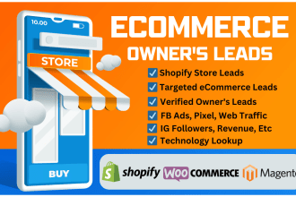 do ecommerce leads, shopify owners leads, shopify list