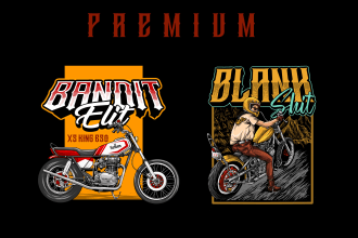 create illustration motorcycle word