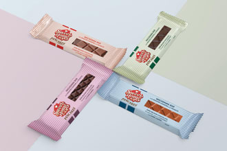 design modern chocolate bar wrapper, candy and cookies box