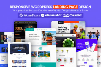 design wordpress landing page, elementor landing page, one page website