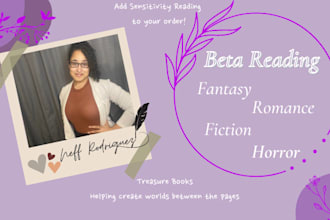 be your constructive romance mystery horror beta reader