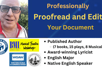proofread and edit your copy as a native english speaker
