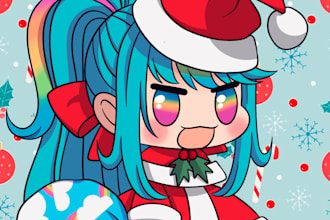 draw custom padoru style for you