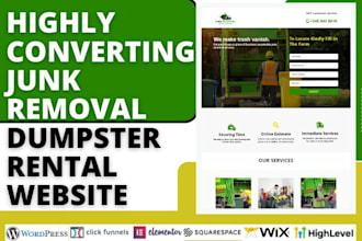build highly converting junk removal landing page and hauling website funnel