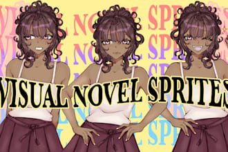 design character sprites for rpgs, visual novels in my style