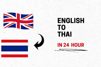 translate your content from english to thai in 24 hours