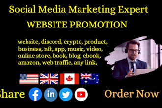 promote your website, discord, nft, business, product, app, crypto, book