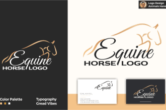 drawing special flat illustration for horse animal logo hand drawn