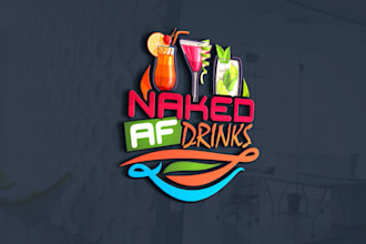 do clean modern nd unique 3d minimalist drinkking logo design