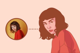 draw minimalist cartoon vector portrait avatar for you