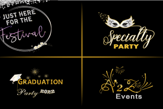 design professional parties, festivals, birthday, and events logo