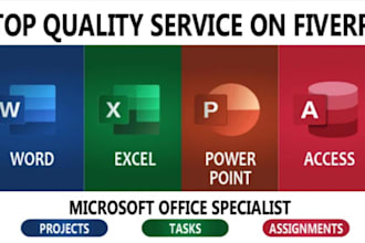 do any type of work, assignment, project on ms office word, excel, powerpoint