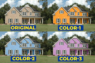 do realistic house color change, photoshop cabinet, backsplash, wall, countertop