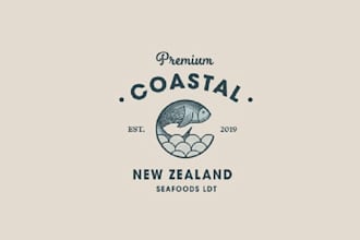 design dynamic brilliant illustrate seafood exporter logo in 1 day