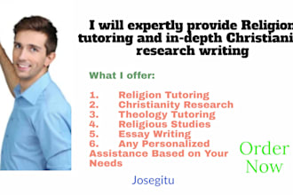 expertly provide tutoring in religion, quality christianity and islamic studies