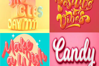 create custom font, 3d text effect, word art or lettering