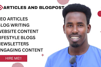 write  SEO articles, blog posts and site content