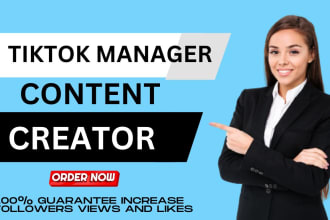 be your tiktok manager and content creator for tiktok grow followers fast