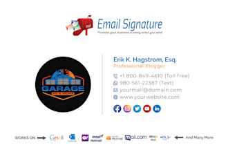 create custom clickable HTML email signature for gmail outlook apple