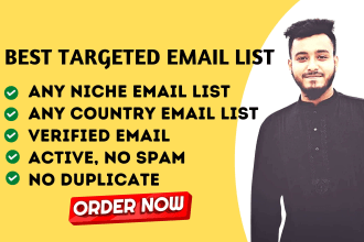 collect niche targeted active and valid bulk email list for email marketing