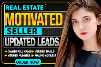 provide motivated seller real estate leads list with skip tracing