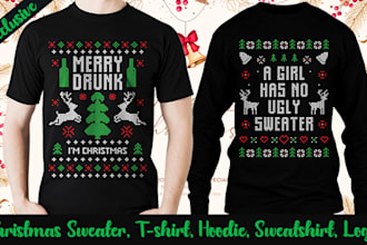 do ugly christmas sweater and t shirt design